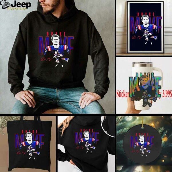 Drake Maye shadow player signature New England Patriots shirt