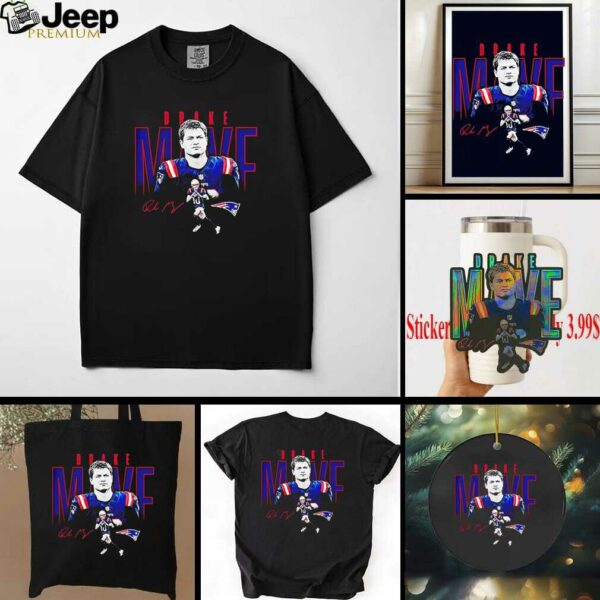 Drake Maye shadow player signature New England Patriots shirt