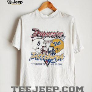 Duquesne Dukes vs Pitt Panthers 2025 NCAA helmet shirt