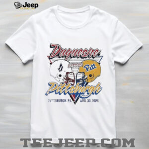 Duquesne Dukes vs Pitt Panthers 2025 NCAA helmet shirt