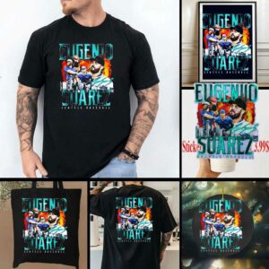 Eugenio Suarez triple player skyline Seattle Mariners shirt
