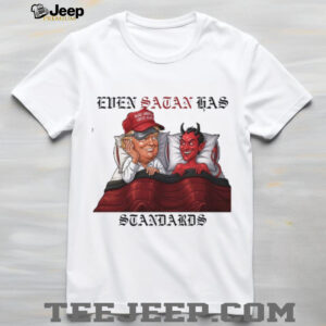 Even Satan Has His Standards Anti trump Offensive Humor Trump And Satan In Bed Shirt