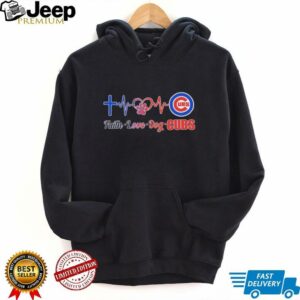 Faith love dog Chicago Cubs heartbeat shirt