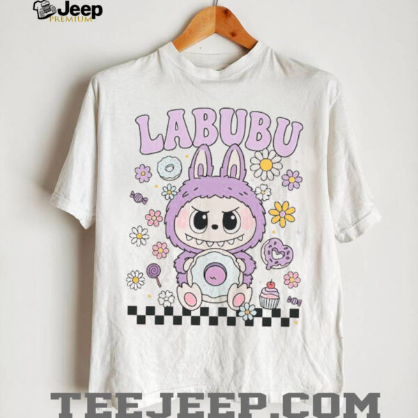 Floral Labubu Donut Pastel Cartoon Character Shirt