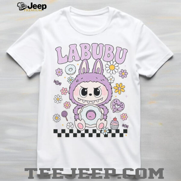 Floral Labubu Donut Pastel Cartoon Character Shirt