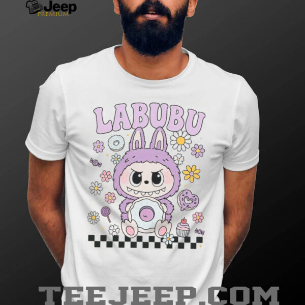 Floral Labubu Donut Pastel Cartoon Character Shirt