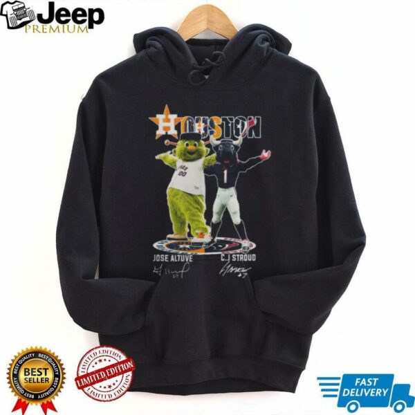 Houston Sports Teams Mascots Jose Altuve And Cj Stroud Signatures Shirt