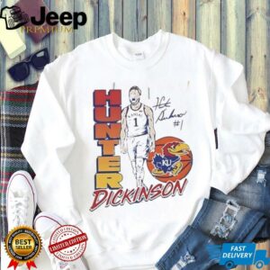 Hunter Dickinson 1 Kansas Jayhawks Basketball player signature shirt