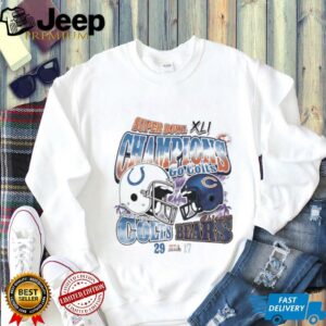 Indianapolis Colts beat Chicago Bears 29 17 win Super Bowl XLI Go Colts helmet shirt