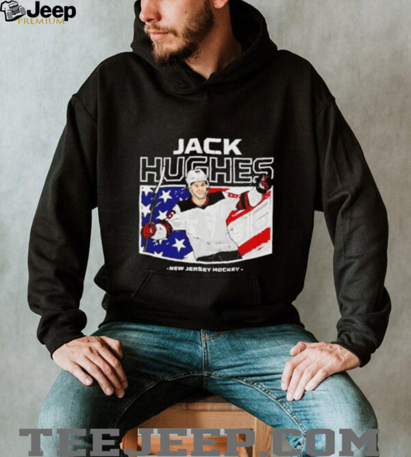 Jack Hughes New Jersey Devils American Flag Graphic shirt