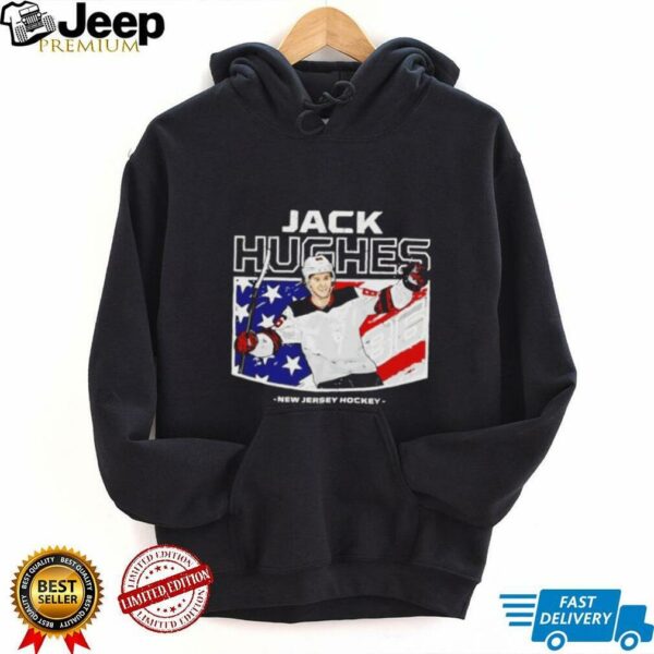 Jack Hughes New Jersey Devils American Flag Graphic shirt