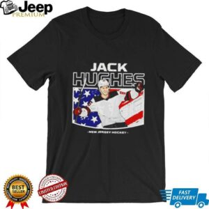 Jack Hughes New Jersey Devils American Flag Graphic shirt