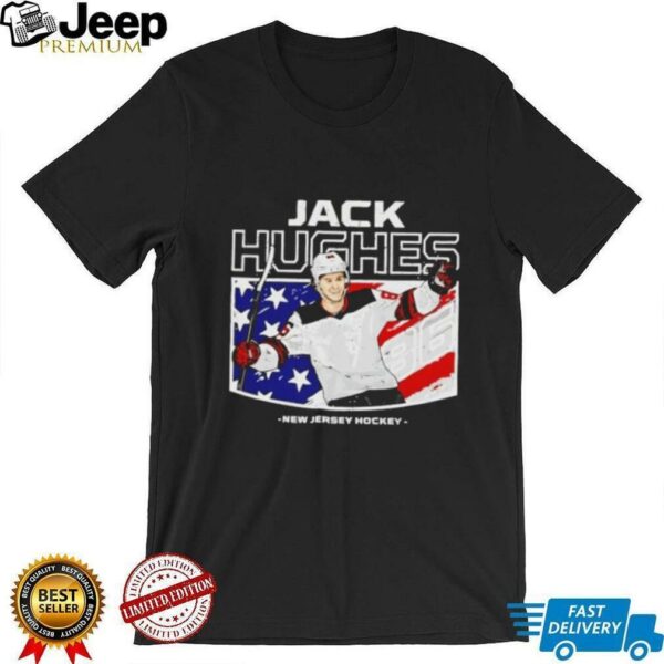 Jack Hughes New Jersey Devils American Flag Graphic shirt