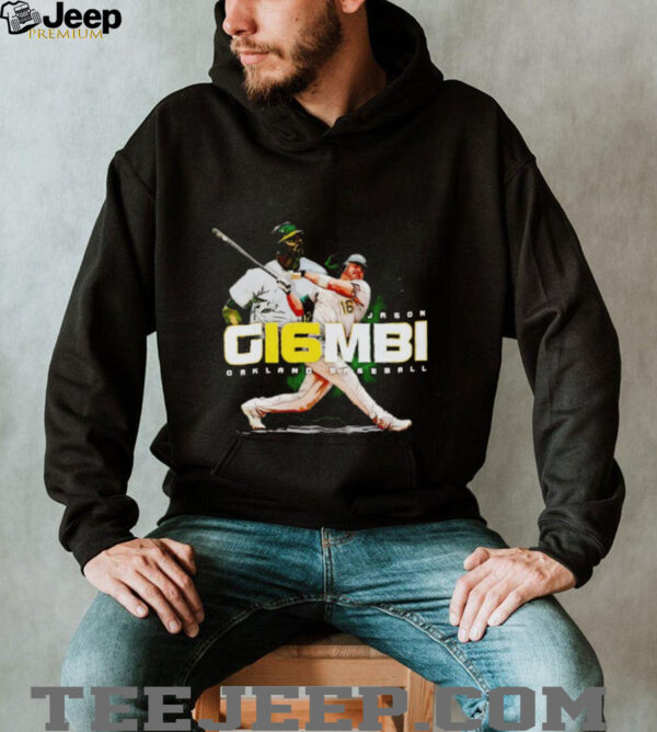 Jason Giambi swing player Oakland baseball shirt