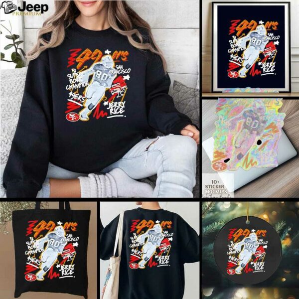 Jerry Rice San Francisco 49ers 3x Super Bowl Champion Chalked Up Graphic shirt