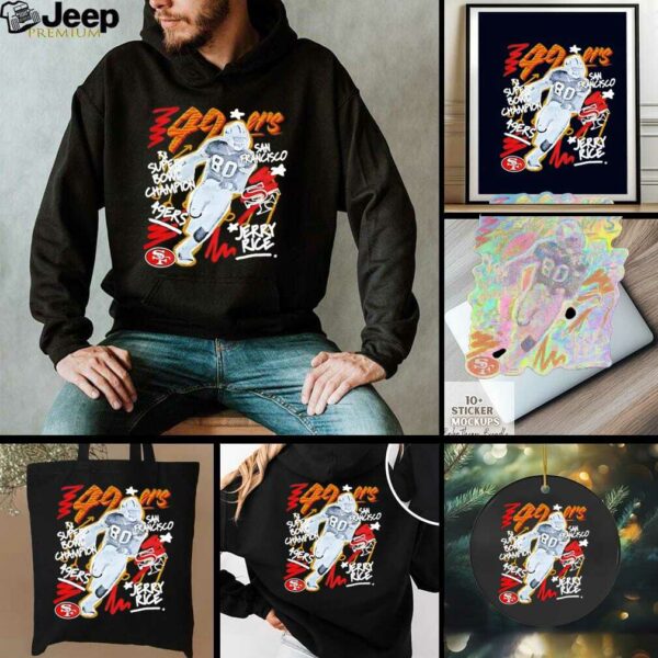 Jerry Rice San Francisco 49ers 3x Super Bowl Champion Chalked Up Graphic shirt