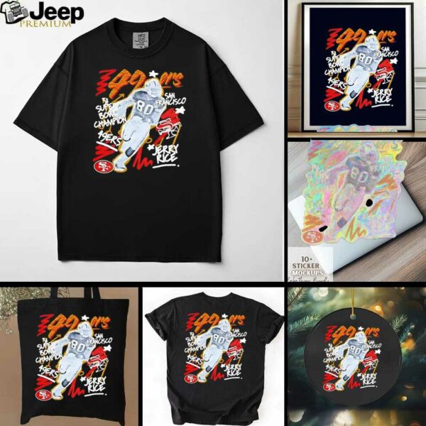 Jerry Rice San Francisco 49ers 3x Super Bowl Champion Chalked Up Graphic shirt