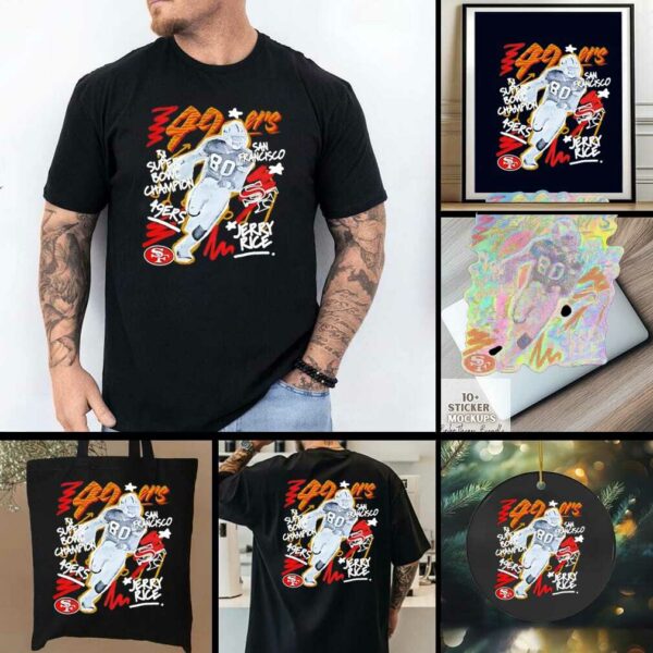 Jerry Rice San Francisco 49ers 3x Super Bowl Champion Chalked Up Graphic shirt