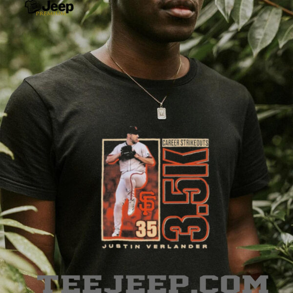 Justin Verlander San Francisco Giants 3,500 Career Strikeouts Shirt
