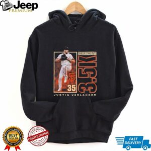 Justin Verlander San Francisco Giants 3,500 Career Strikeouts Shirt