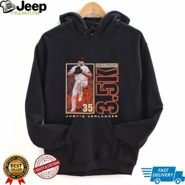 Justin Verlander San Francisco Giants 3,500 Career Strikeouts Shirt
