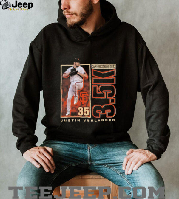 Justin Verlander San Francisco Giants 3,500 Career Strikeouts Shirt
