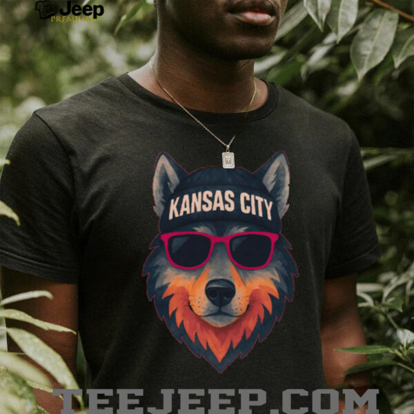 Kansas City Shirt, Wolf Shirt with Cool Beanie & Shades shirt