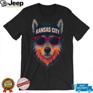 Kansas City Shirt, Wolf Shirt with Cool Beanie & Shades shirt