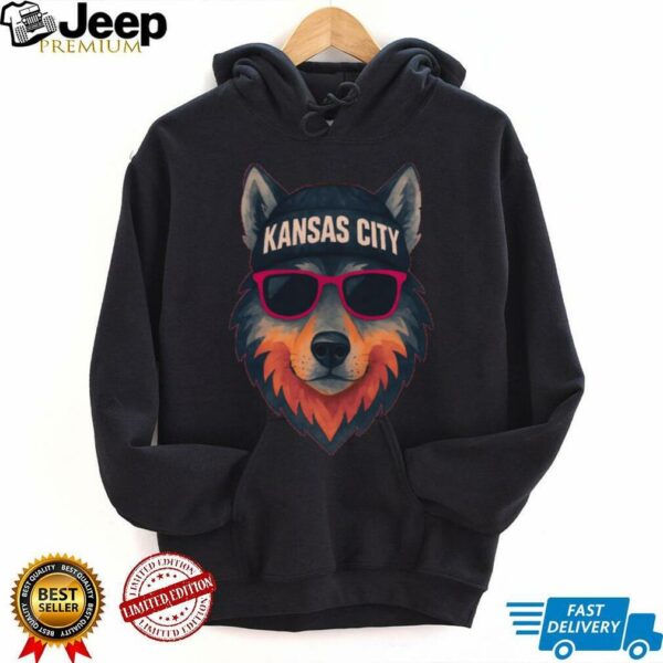 Kansas City Shirt, Wolf Shirt with Cool Beanie & Shades shirt