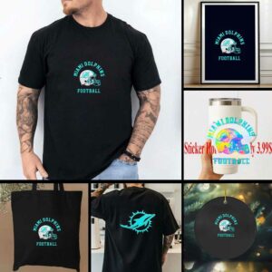 Miami Dolphins Football Helmet Logo 2 sided t shirt