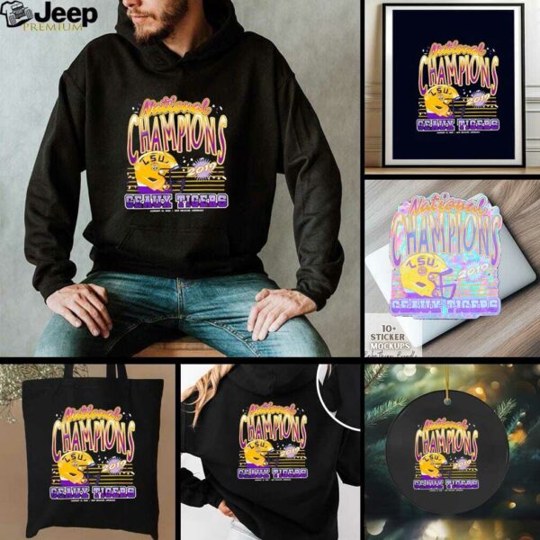 LSU Tigers 2019 National Champions Geaux Tigers helmet shirt