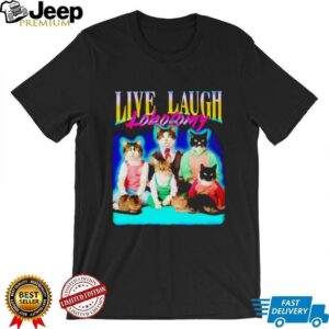 Live laugh lobotomy cat graphic shirt