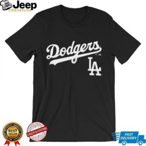 Los Angeles Dodgers Black Team Lockup T Shirt