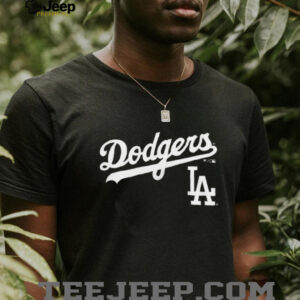 Los Angeles Dodgers Black Team Lockup T Shirt