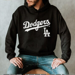 Los Angeles Dodgers Black Team Lockup T Shirt