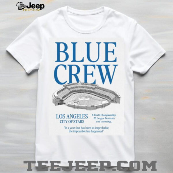 Los Angeles Dodgers Blue Crew Unisex Heavyweight T Shirt