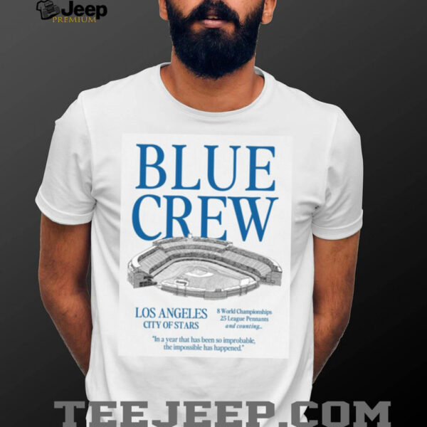 Los Angeles Dodgers Blue Crew Unisex Heavyweight T Shirt