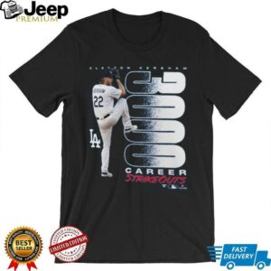 Los Angeles Dodgers Clayton Kershaw 3,000 Career Strikeouts T Shirt