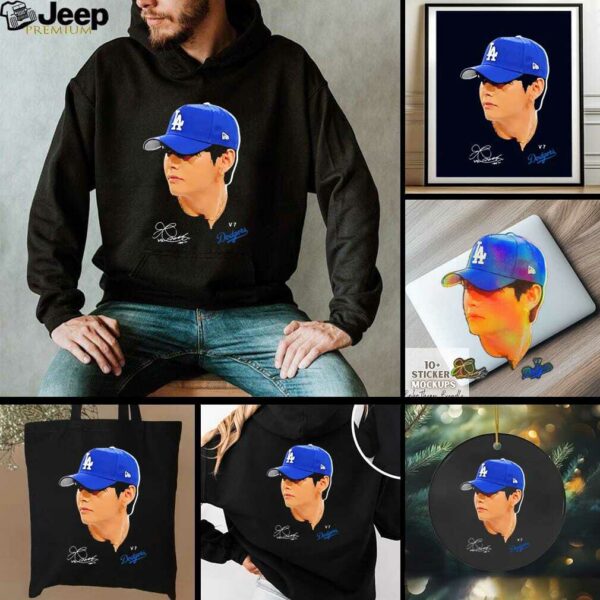 Los Angeles Dodgers V BTS signature big head shirt