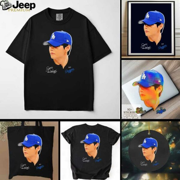 Los Angeles Dodgers V BTS signature big head shirt