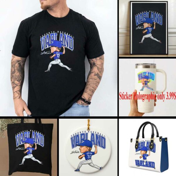 Louis Varland Toronto Blue Jays Cartoon signature shirt
