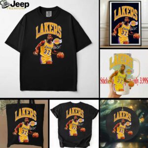 Magic Johnson Los Angeles Lakers classics player arch signature shirt