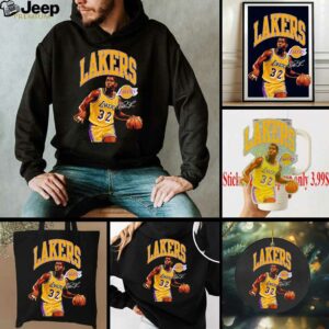 Magic Johnson Los Angeles Lakers classics player arch signature shirt
