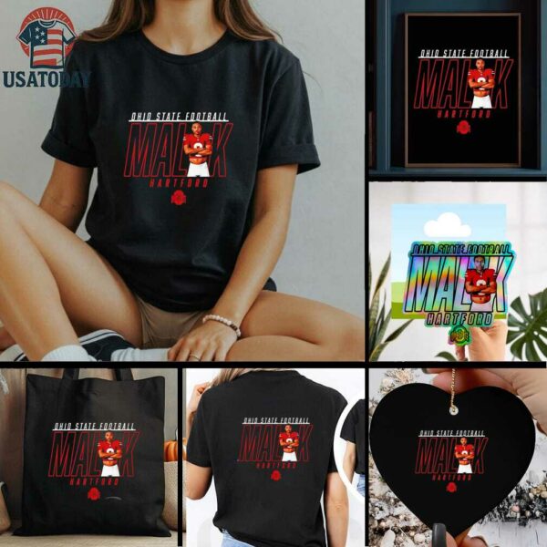 Malik Hartford illustrated Ohio State football shirt