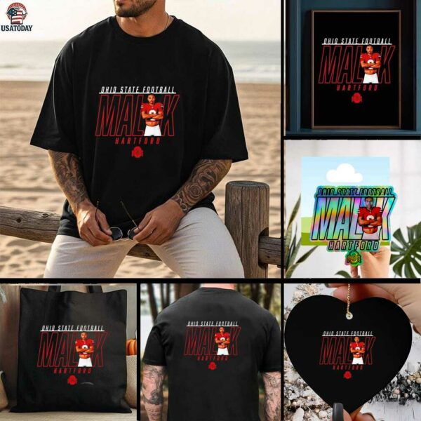 Malik Hartford illustrated Ohio State football shirt