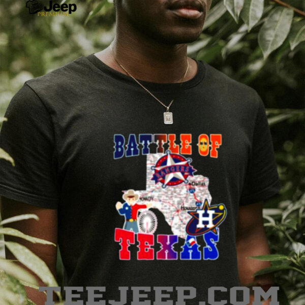 Map Houston Astros Vs Texas Rangers Battle Of Texas Shirt