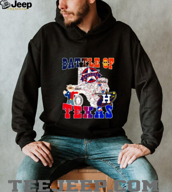 Map Houston Astros Vs Texas Rangers Battle Of Texas Shirt