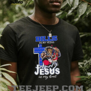 Mascot Buffalo Bills football in my veins Jesus in my heart shirt