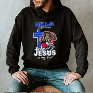 Mascot Buffalo Bills football in my veins Jesus in my heart shirt