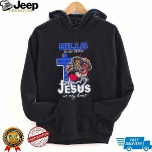 Mascot Buffalo Bills football in my veins Jesus in my heart shirt